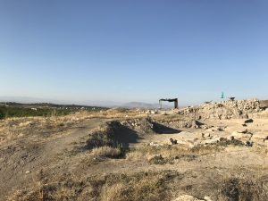 The excavated mudbrick ruins of the mound at Arslantepe