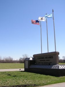 View of mounds at the Cahokia Mounds State Historic Site