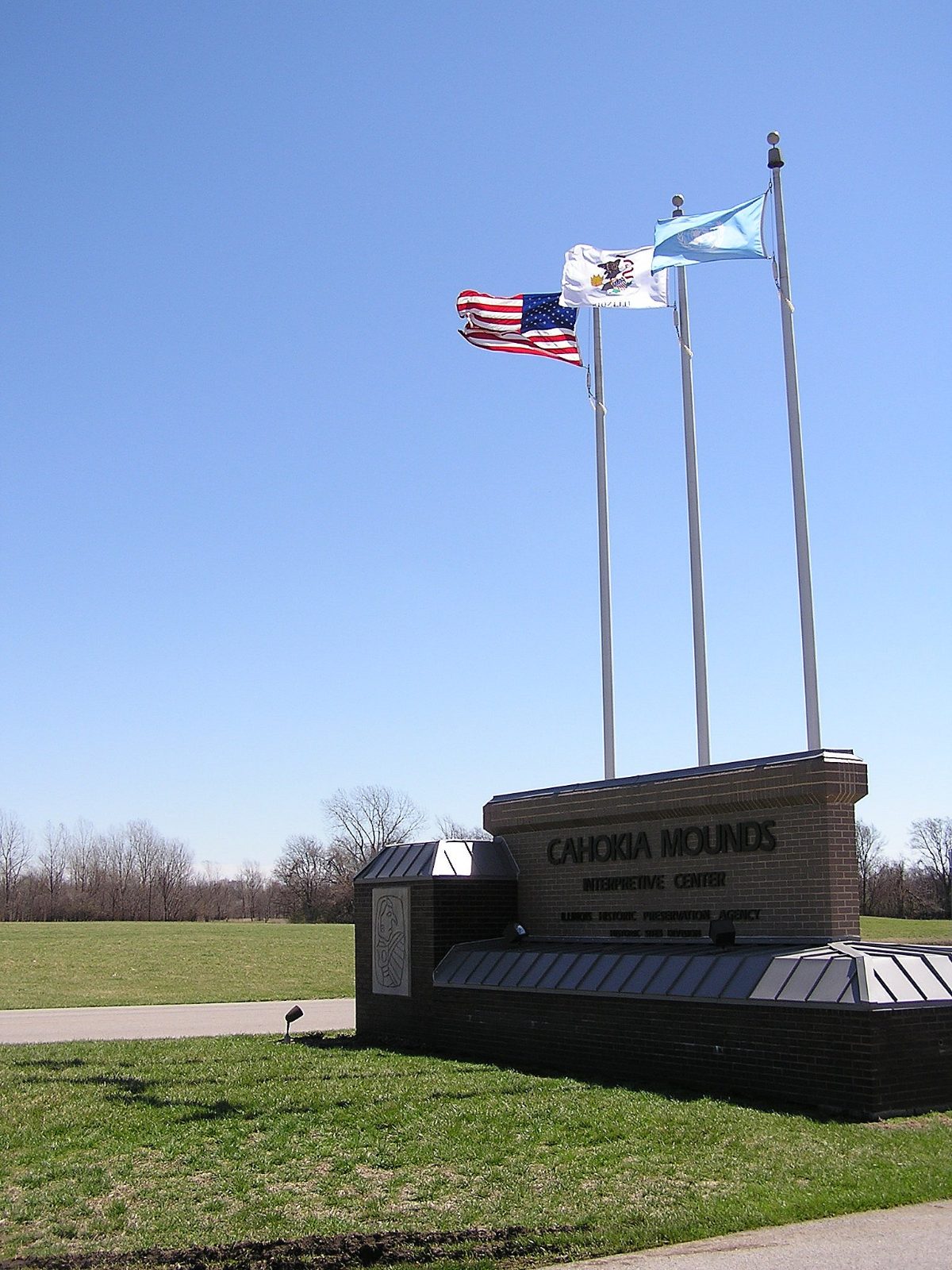 View of mounds at the Cahokia Mounds State Historic Site
