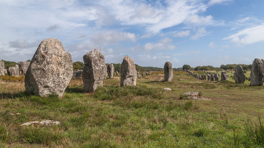 The great stone rows of Carnac marching across the Breton landscape