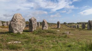 The great stone rows of Carnac marching across the Breton landscape