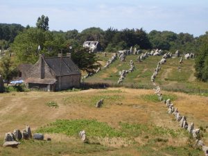 The alignment at Kermario, rank upon rank of standing stones