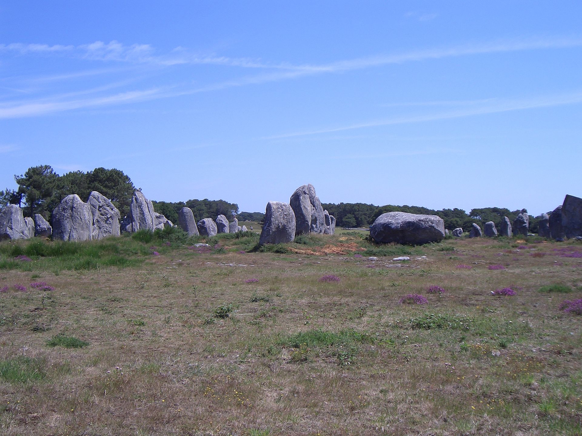 Rows of granite blocks receding into the distance