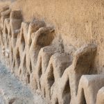 Overview of the Chan Chan adobe city ruins in Peru, capital of the Chimu civilization