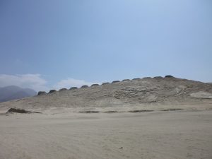 The Thirteen Towers of Chankillo marching along a ridge, the oldest known solar observatory in the Americas