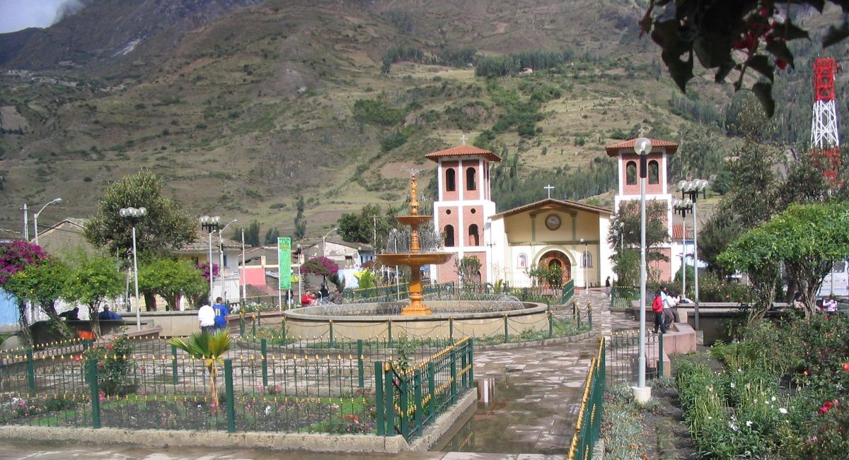 The modern town beside the ancient ruins of Chavin de Huantar