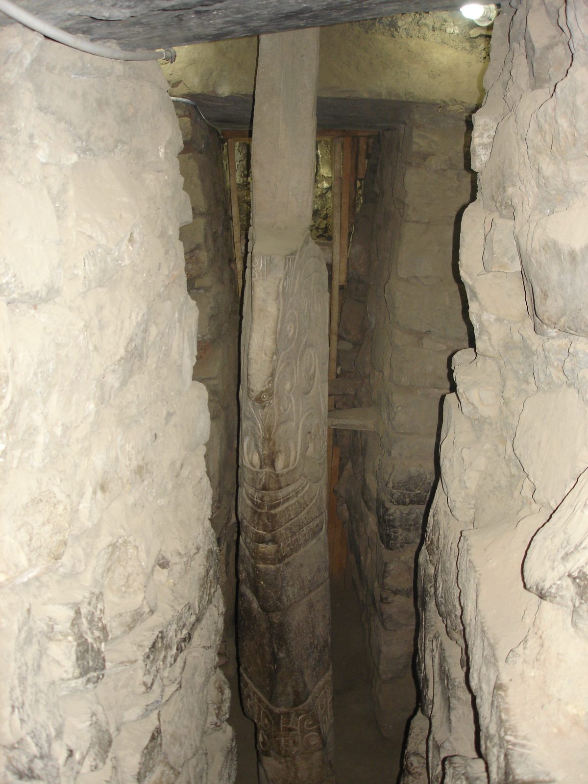 The Lanzon monolith carved deity inside the Chavin gallery