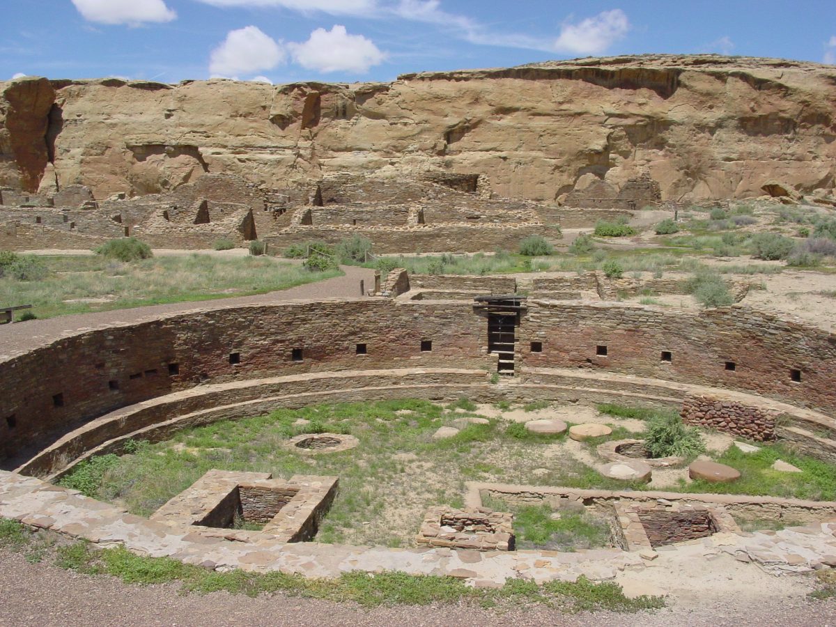 Great kiva plaza at Chetro Ketl in Chaco Canyon