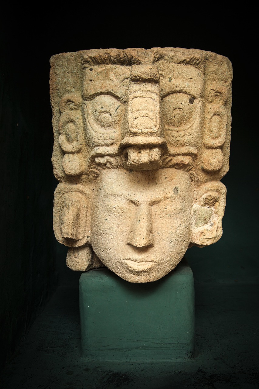 Weathered carved stone sculpture