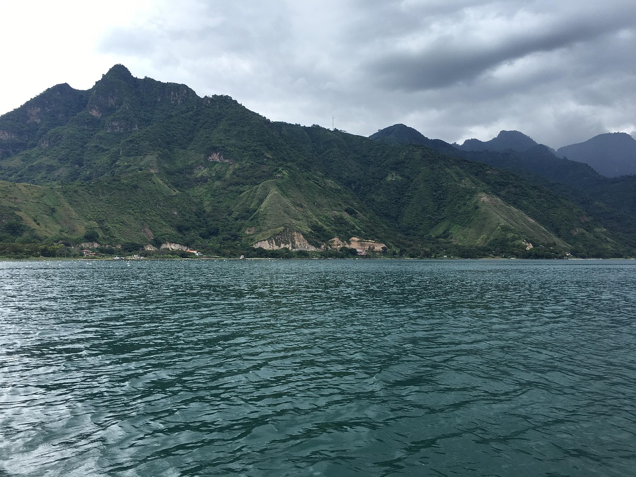Highland lake ringed by mountains