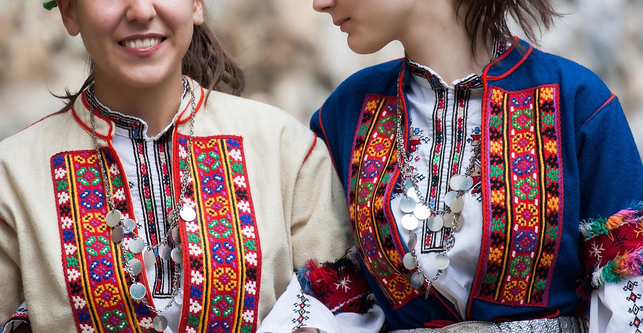 Chuvash folk dress, rich in embroidery