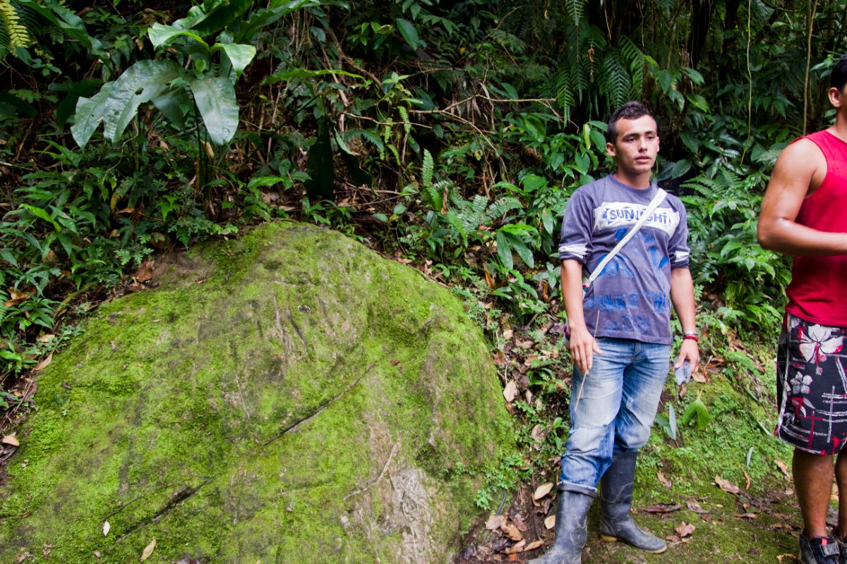 Stone terrace structures at the Ciudad Perdida archaeological site