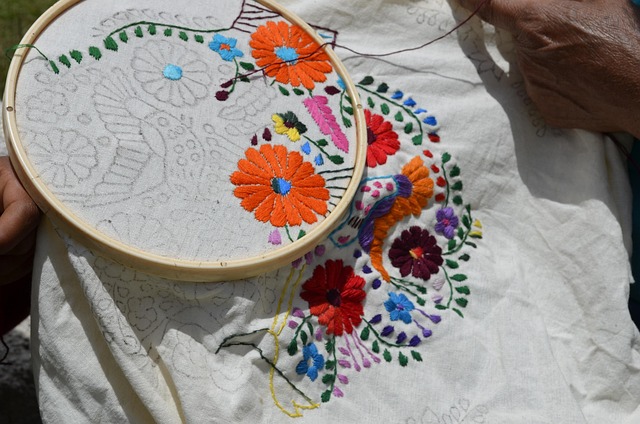 Embroidered textile work from Oaxaca, one of the region's most celebrated crafts