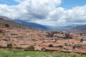 Panoramic view of Cusco, the ancient Inca capital in the Peruvian Andes