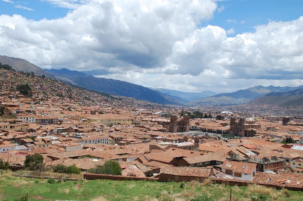 Panoramic view of Cusco, the ancient Inca capital in the Peruvian Andes