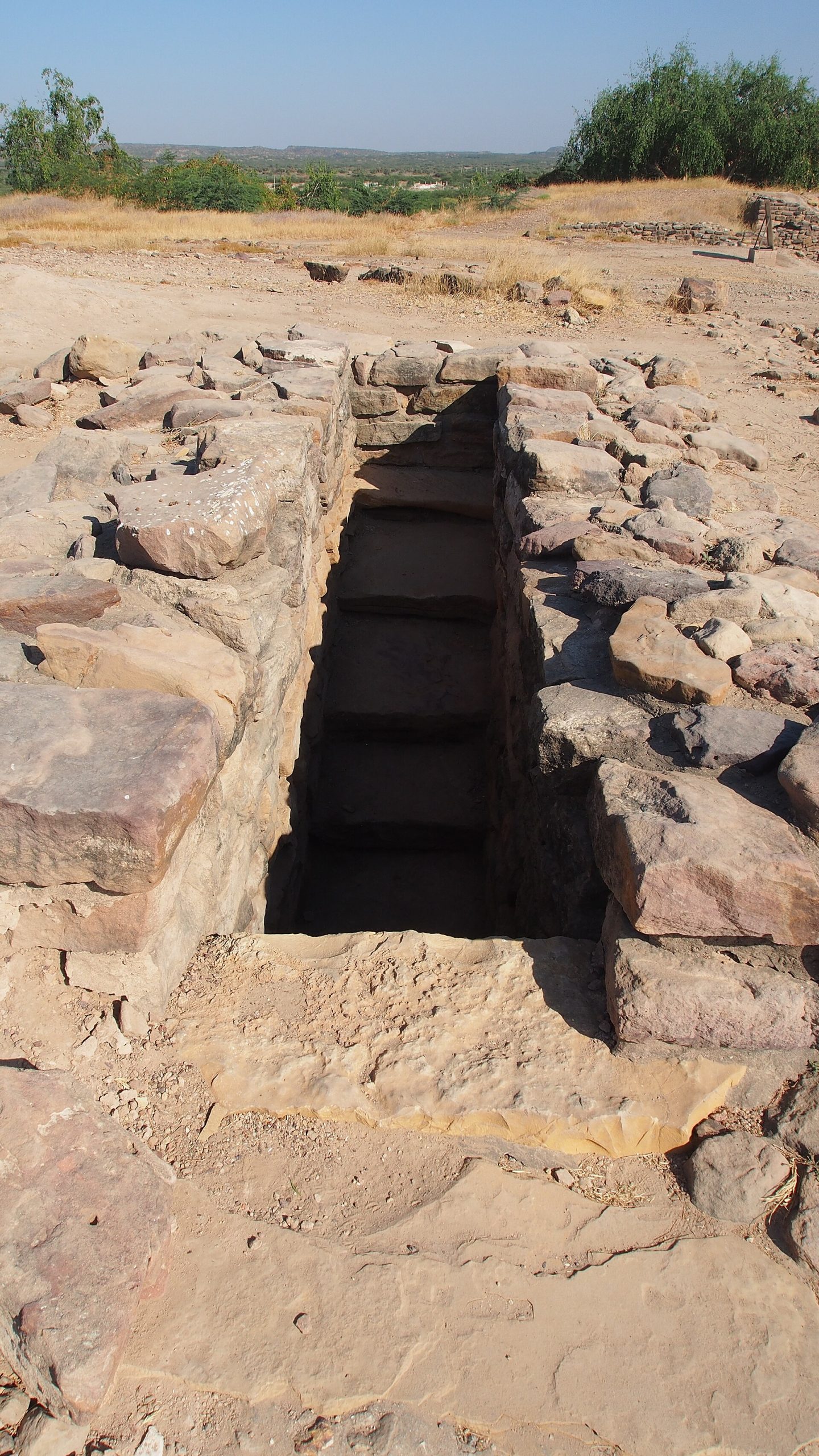 Stepped stone drains at Dholavira, part of an elaborate network that channelled and conserved every drop of monsoon water.