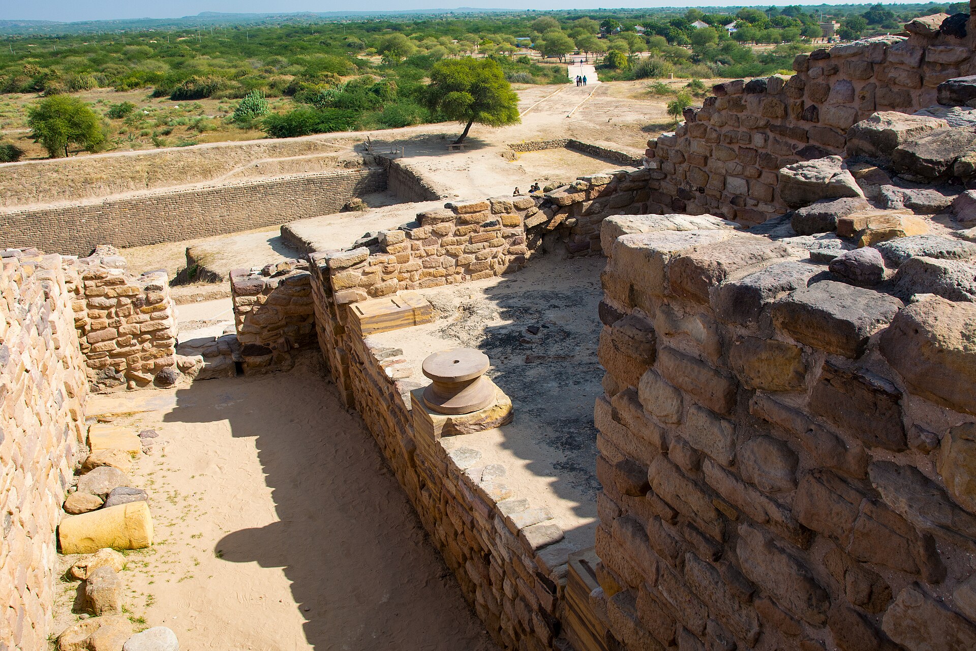The massive stone walls and structures of Dholavira’s fortified core, one of the three distinct divisions of the planned city.