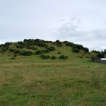 The great grassy mound of Dowth rising above the Boyne farmland