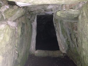 The stone-framed entrance leading into one of Dowth’s passages