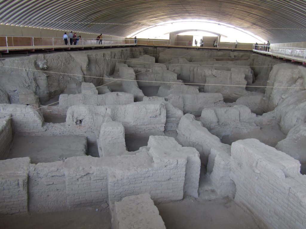 The excavated Hegmataneh mound at ancient Ecbatana in Hamadan