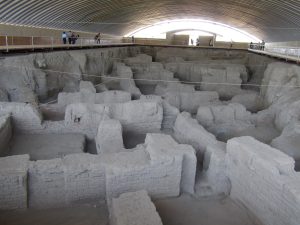The excavated Hegmataneh mound at ancient Ecbatana in Hamadan