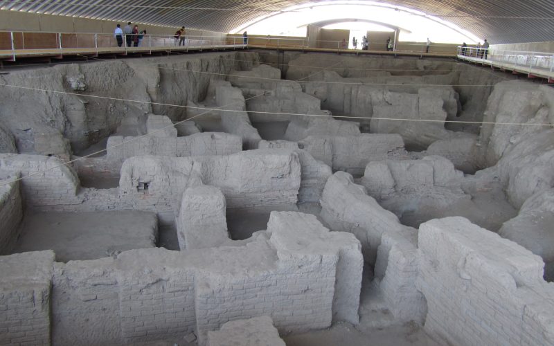 The excavated Hegmataneh mound at ancient Ecbatana in Hamadan