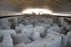 Ancient monuments at the Ekbatan site in Hamadan