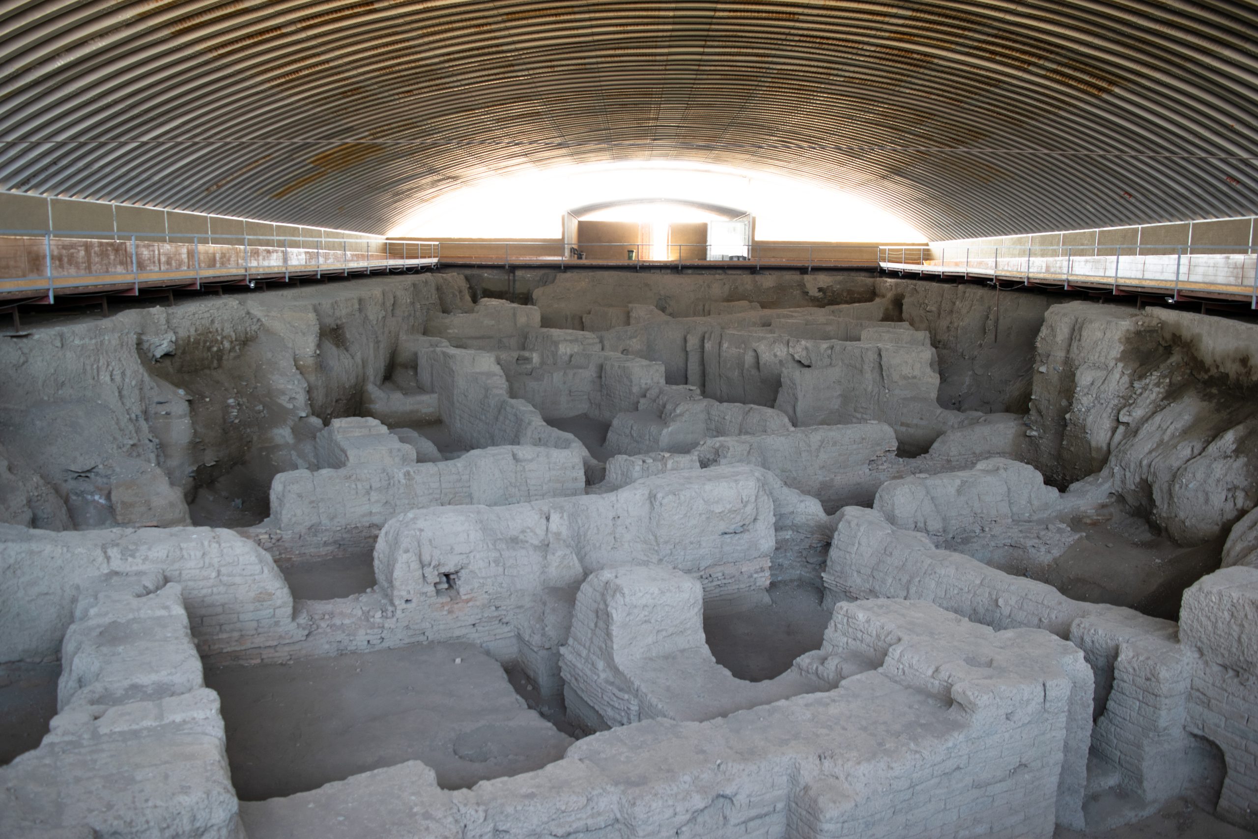 Ancient monuments at the Ekbatan site in Hamadan