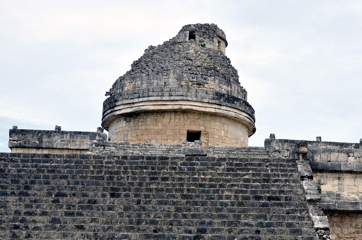 El Caracol, the round astronomical observatory tower at Chichen Itza