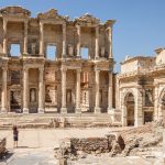 The restored facade of the Library of Celsus at Ephesus