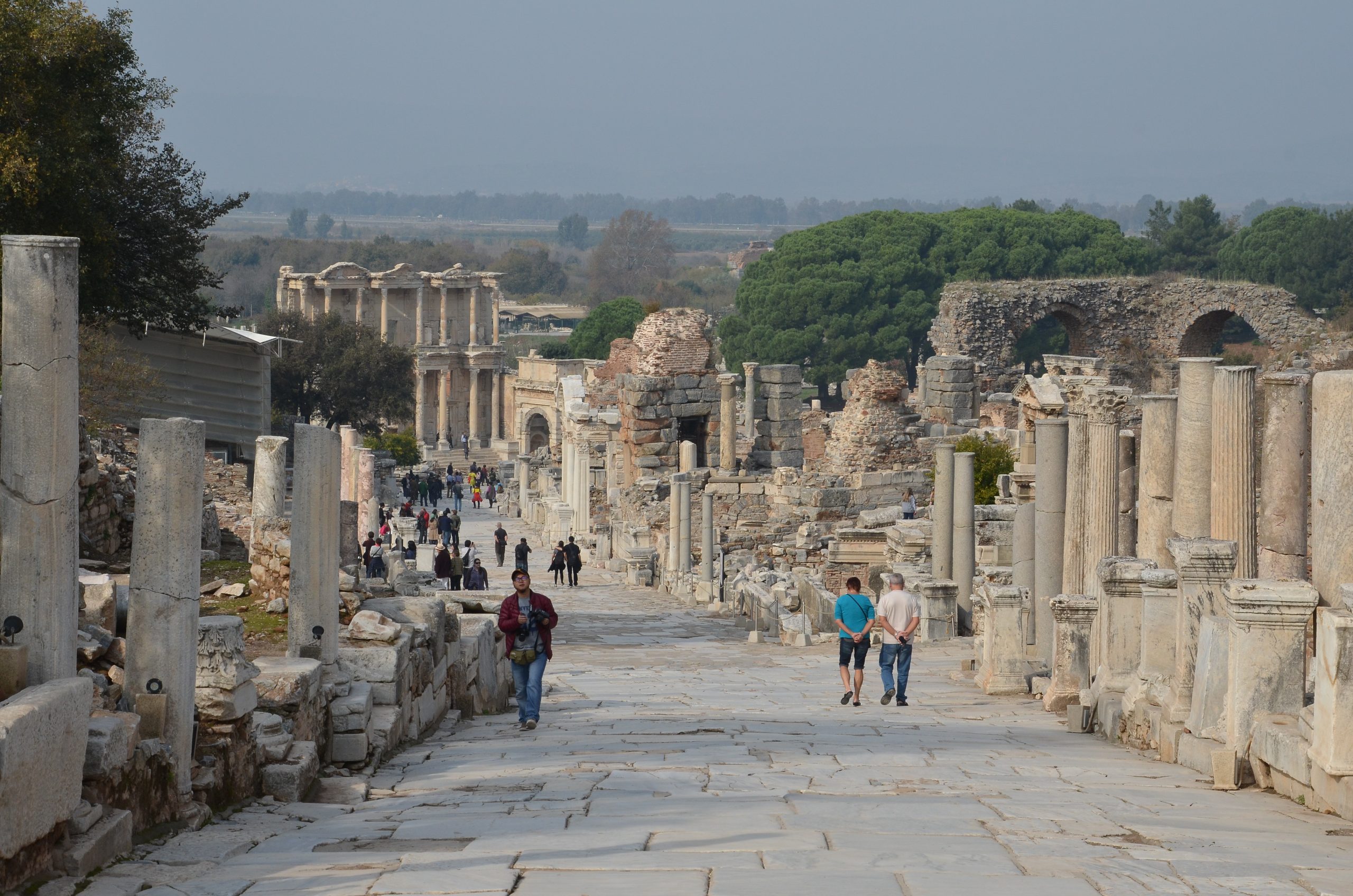 Looking down the marble-paved Street of Curetes at Ephesus