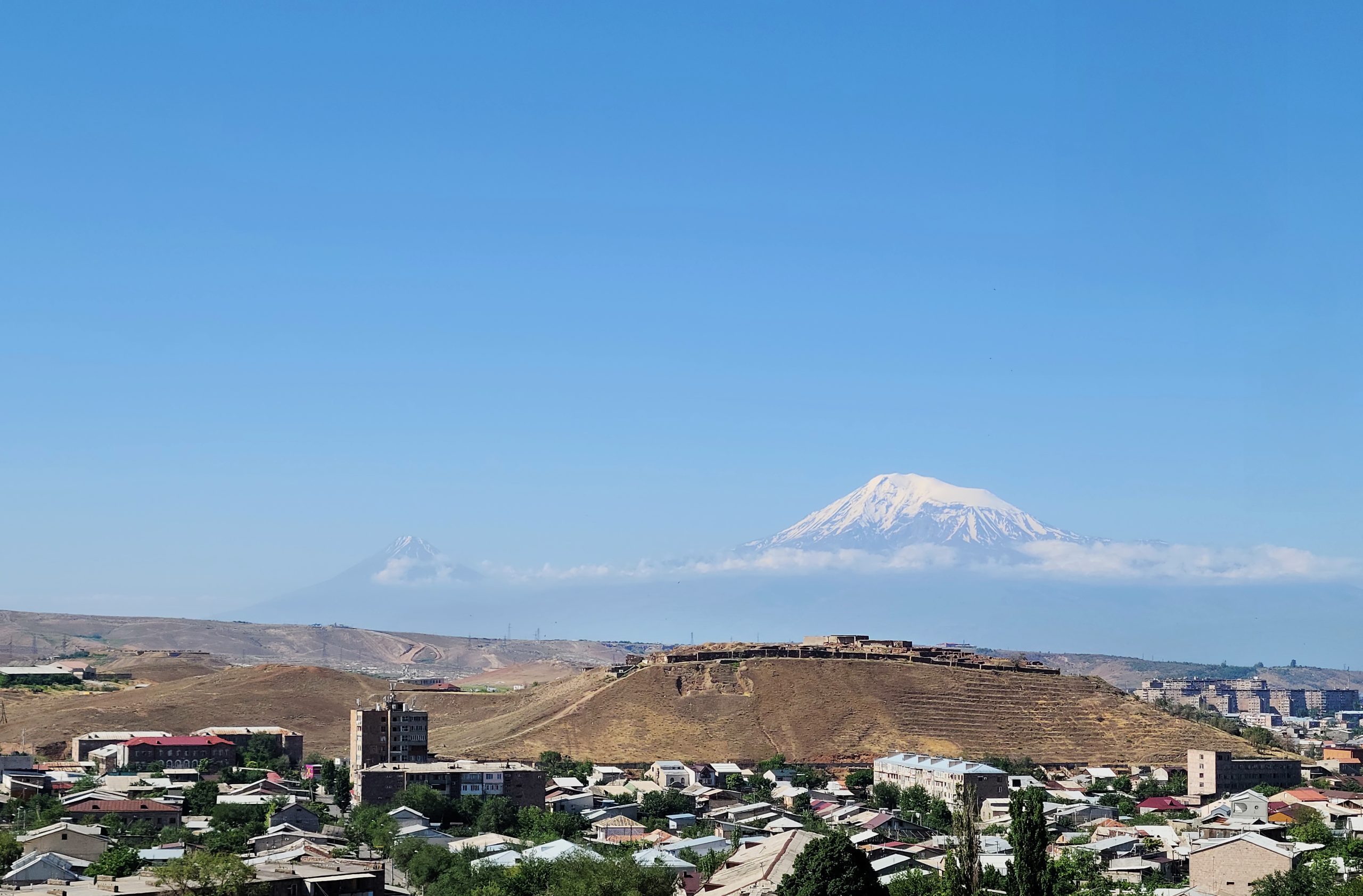 Erebuni fortress with Mount Ararat in the distance