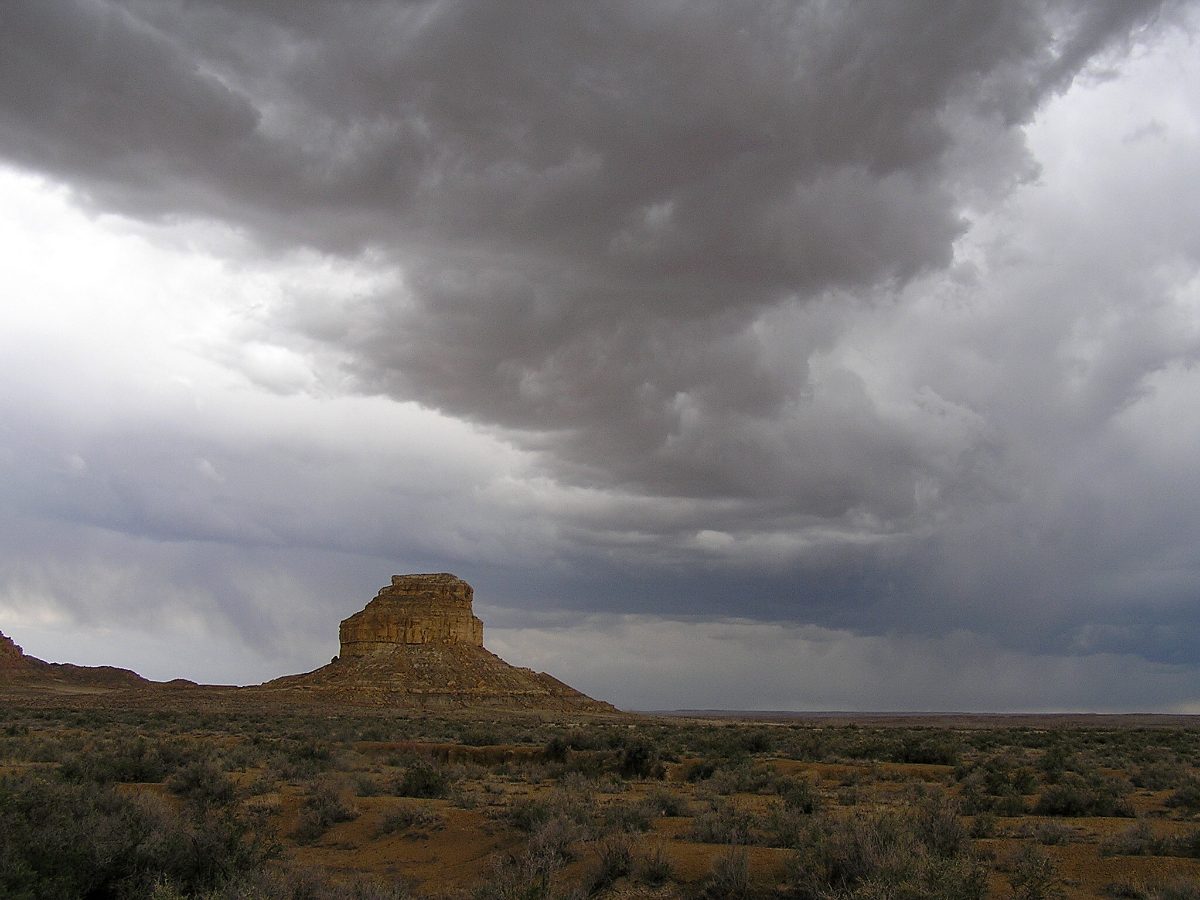 Fajada Butte, site of the Sun Dagger solar marker, at Chaco Canyon