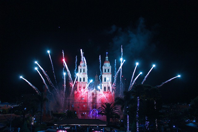 Fireworks lighting up a patron saint festival, a fixture of the Michoacán community calendar