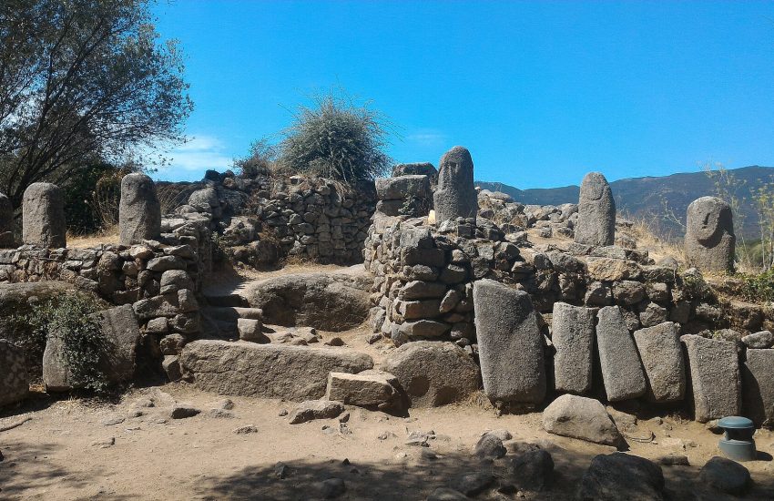 The prehistoric site of Filitosa nestled in the hills of southern Corsica