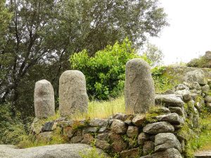 Weathered stone figures keeping their long watch over the valley