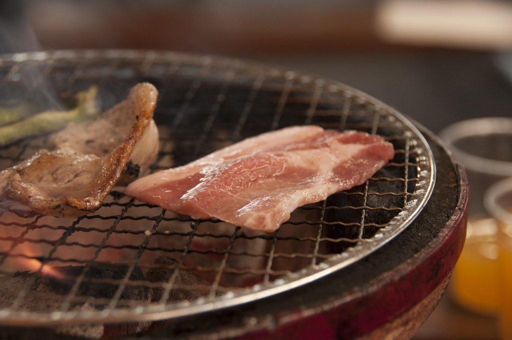 Roasted meat, prepared much as the Tehuelche once cooked guanaco over open fire
