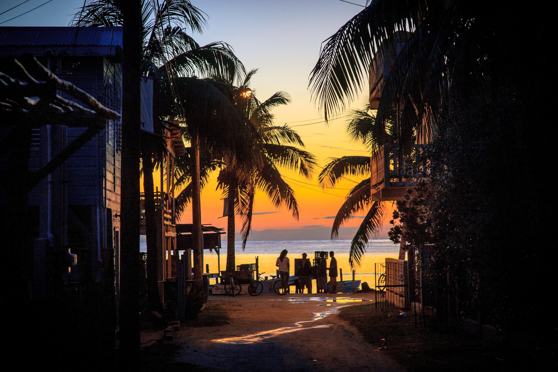 A coastal village along the Central American shoreline settled by the Garifuna after 1797