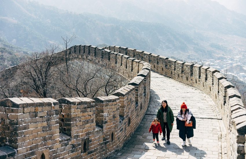 The Great Wall winding over hills