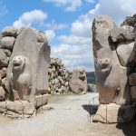 The reconstructed Lion Gate guarding an entrance to Hattusa