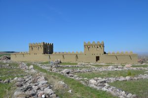 A reconstructed section of the mudbrick city wall of Hattusa