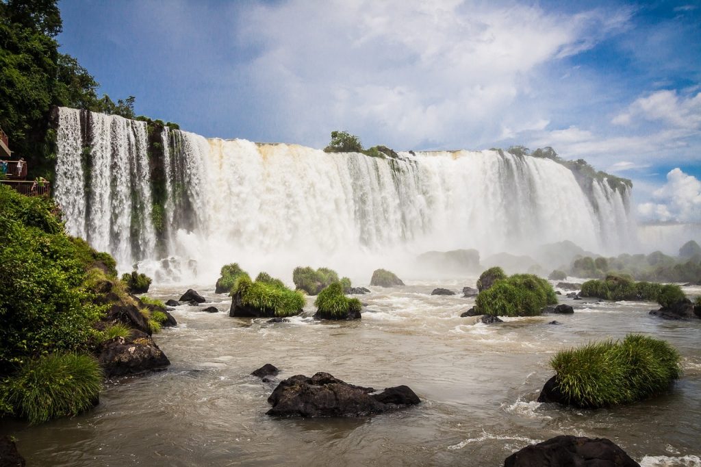 Iguazu Falls, one of the dramatic natural landmarks within the Guarani homeland