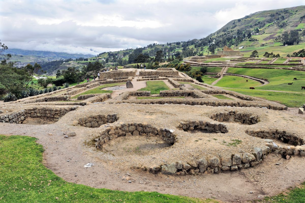 Ancient Canari storage structures at Ingapirca, Ecuador