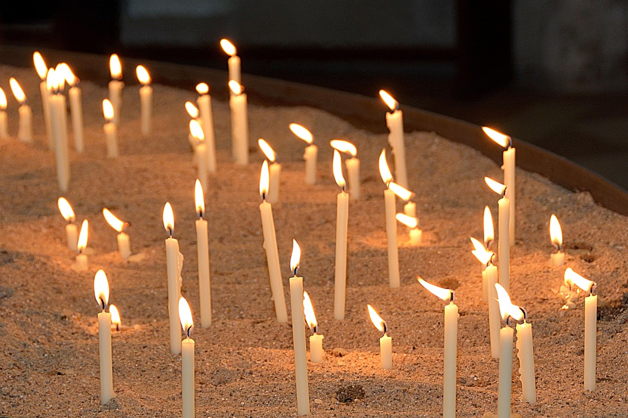 Memorial candles lit in remembrance