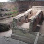 Excavated adobe structures at the Joya de Ceren archaeological site in El Salvador