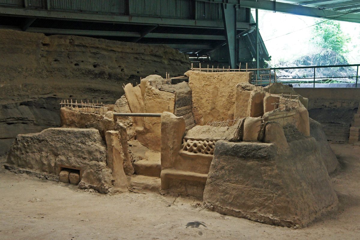 Household structure preserved under volcanic ash at Joya de Ceren