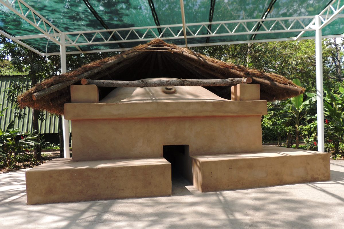 Ancient sweat bath or temazcal structure preserved at Joya de Ceren