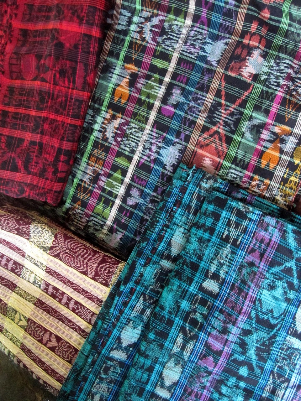 Colorful handwoven Guatemalan textile