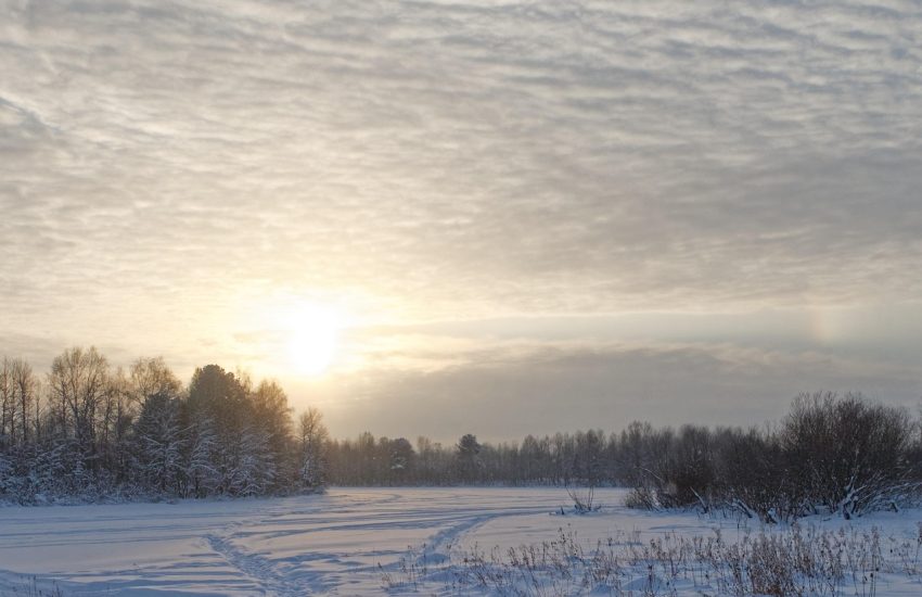 Winter landscape in the Komi north