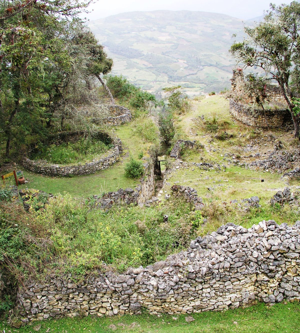 One of Kuelap's narrow funnel-shaped stone entrances